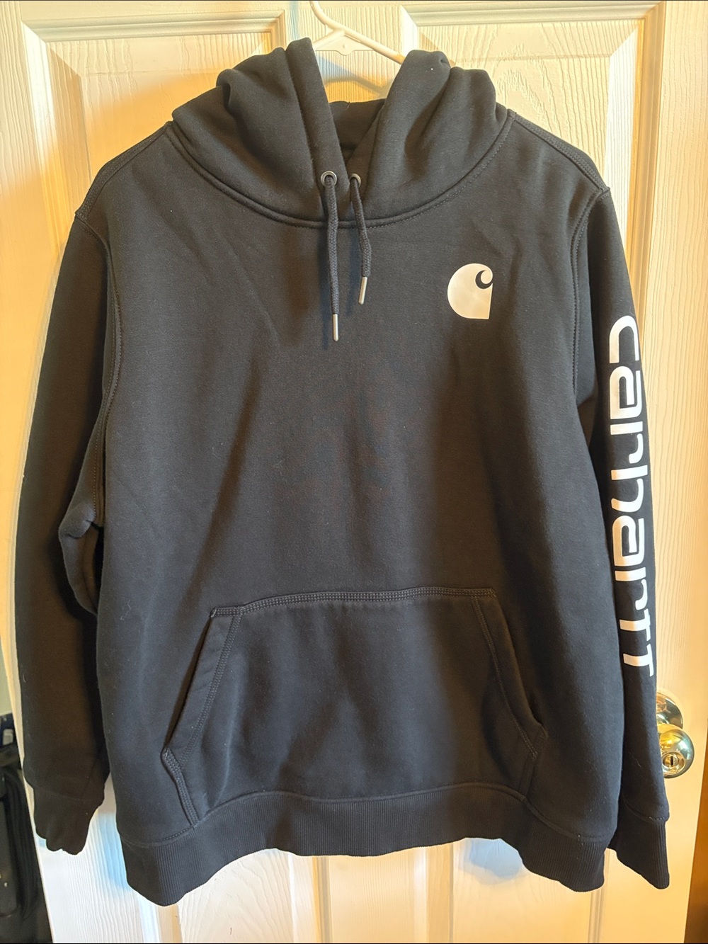 Carhartt Black Crewneck Hoodie with White Logo